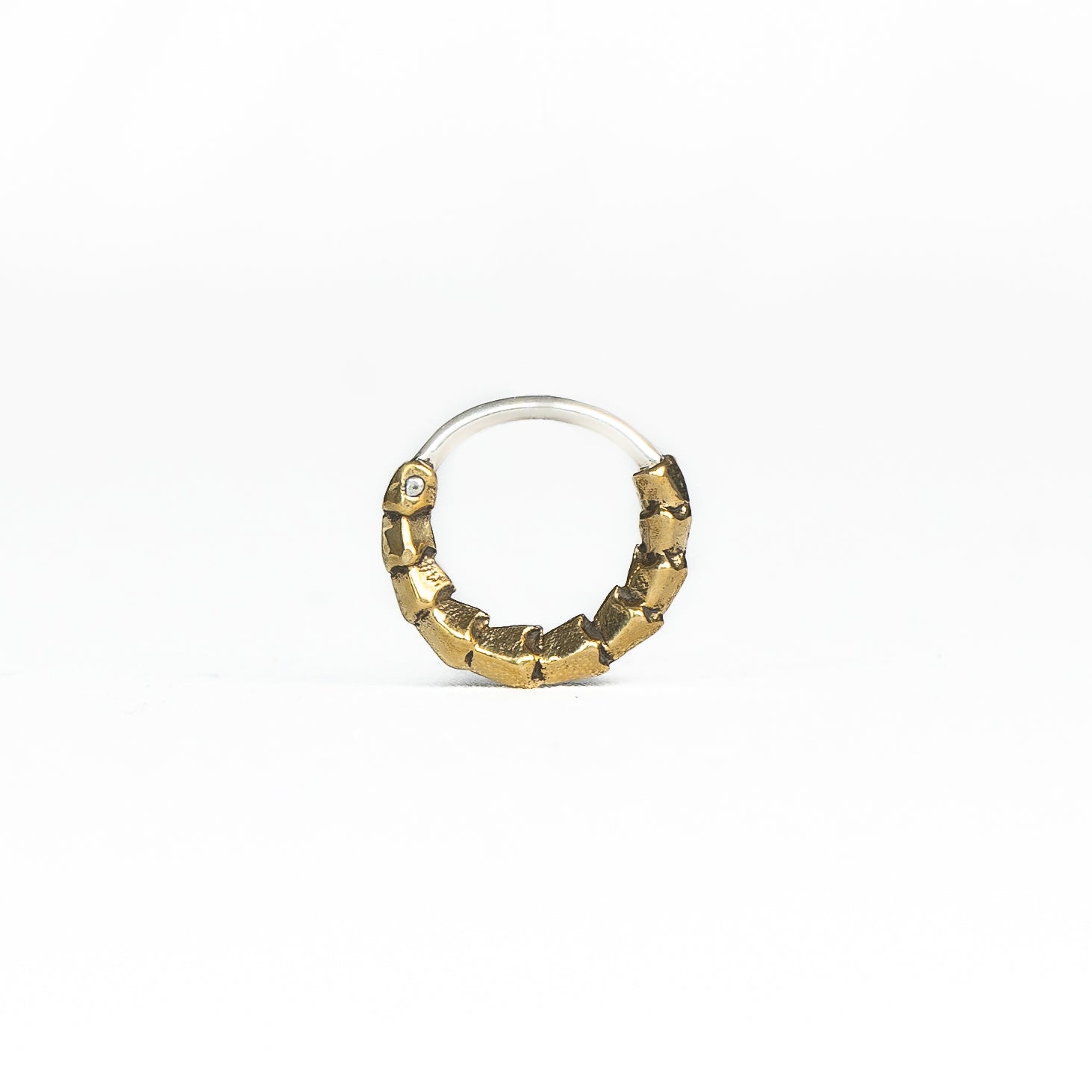 AARO Cyborg Seamless Hoop Septum Nose Ring in Gold | 18 gauge